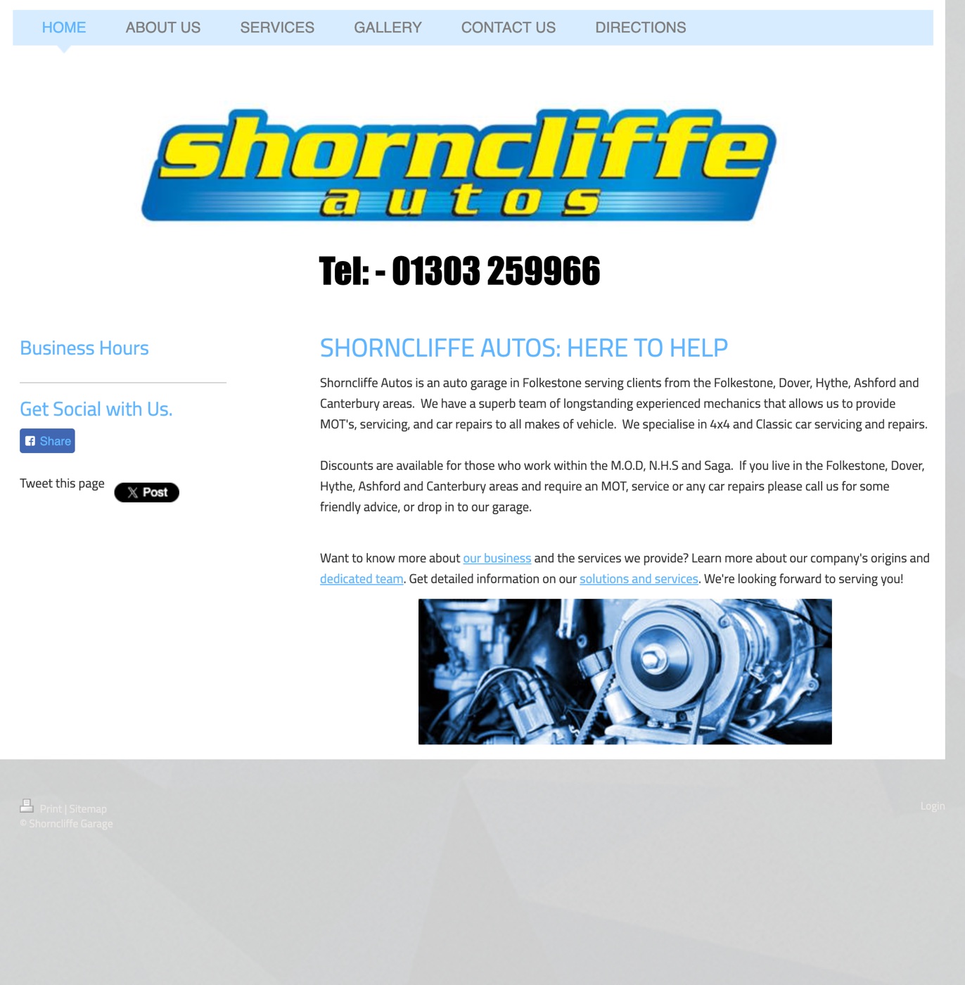 Shorncliffe Autos website - before